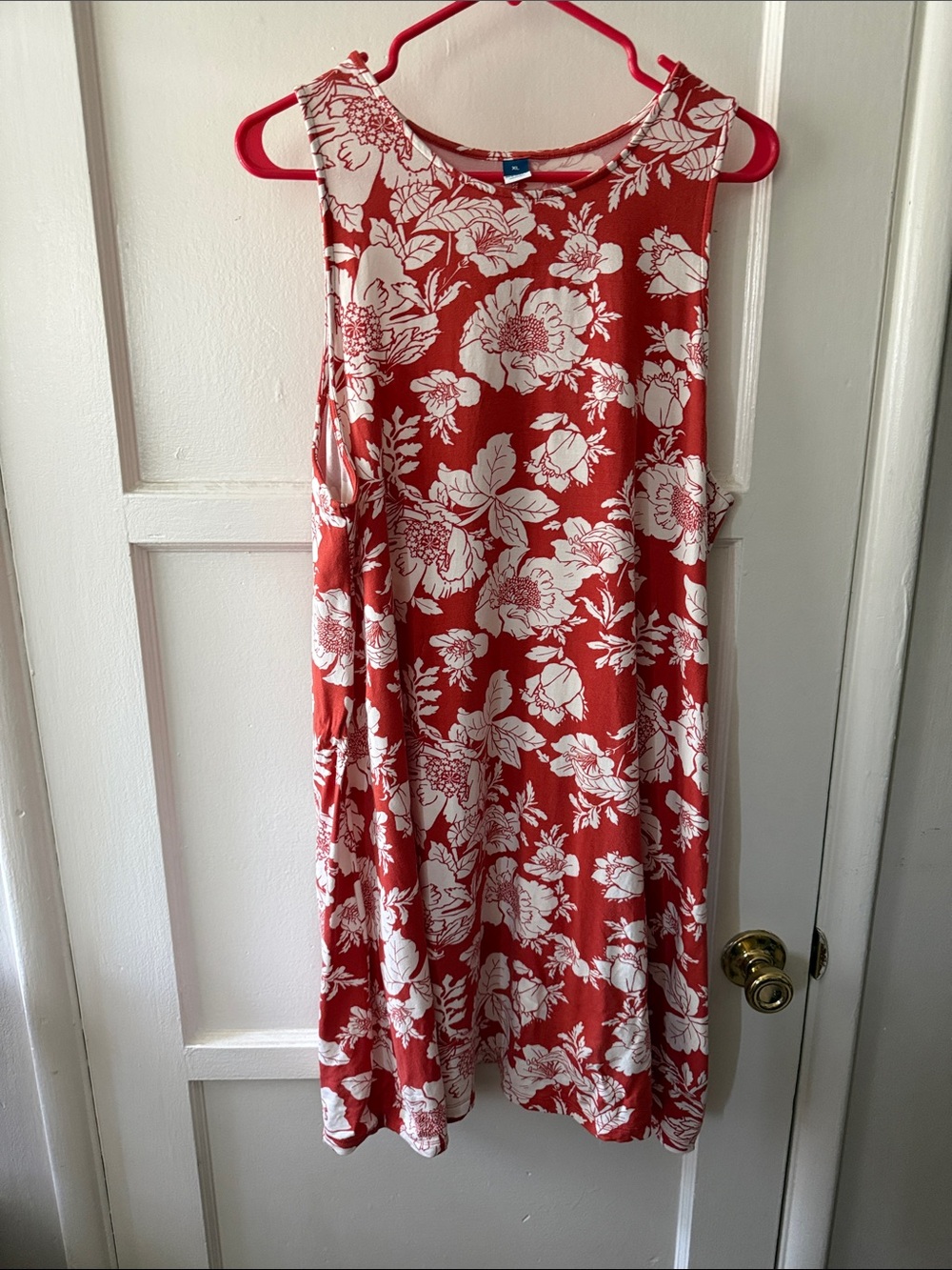 Old Navy Red Floral Sleeveless Dress